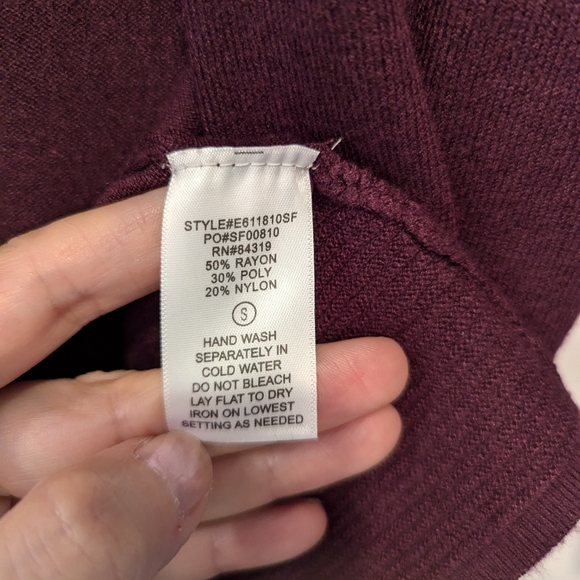 NWT Evolution Myna Button Sleeve open front ribbed Cardigan sweater purple sz S - Picture 8 of 8